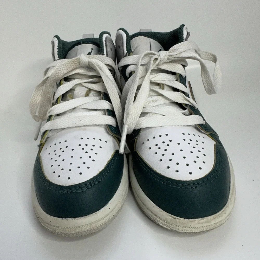 Nike Air Jordan 1 Mid SE PS White Oxidized Green Sail FQ8087-103 SZ 11C Kid Shoe